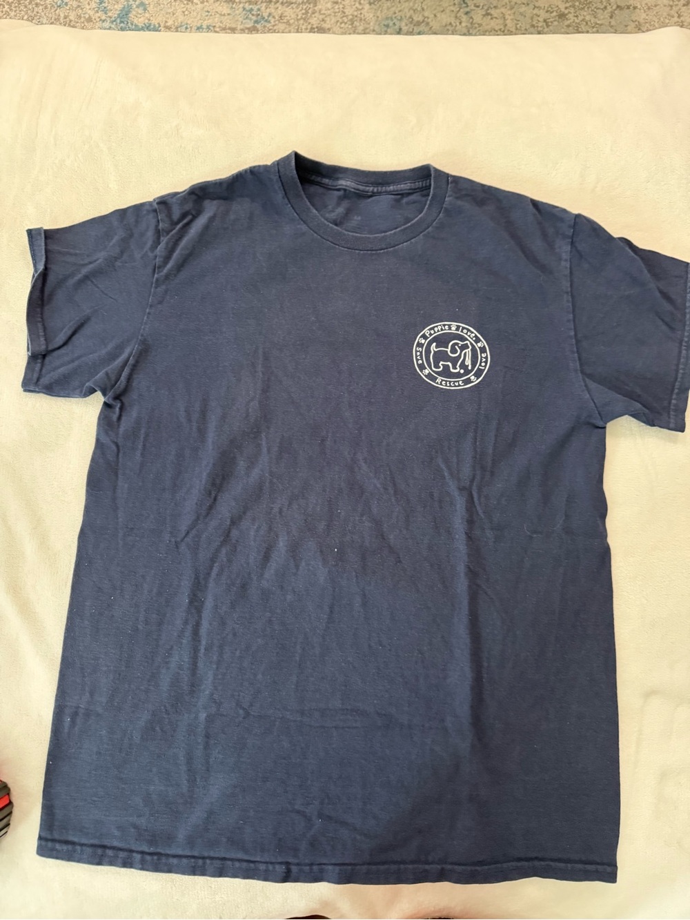 Puppy Love Blue T-shirt Size M E18 “Small Town Girl Loves Puppies” E18